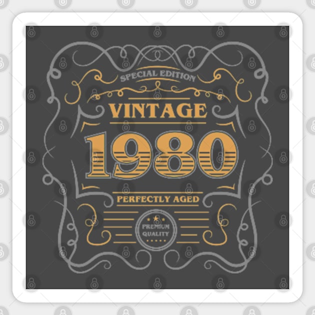 1980 Vintage 40th Birthday Sticker by deadright